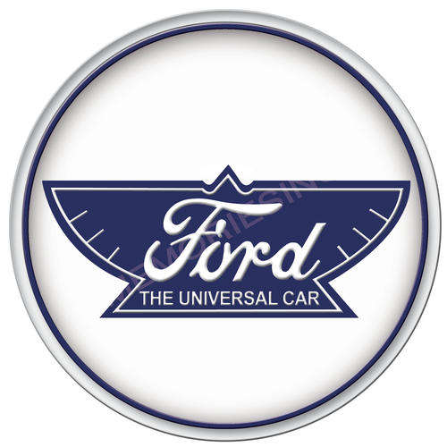Ford Logo History (1912) - Round Classic Metal Sign
