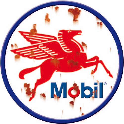 Mobil Rustic - Round Classic Metal Sign
