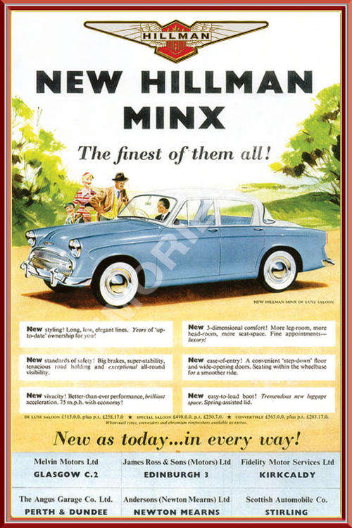 Hillman Minx (4457) - Metal Sign