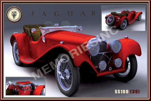 Jaguar SS100 (1939) - Classic Metal Sign