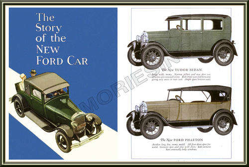Ford Model A Phaeton and Tudor (1928) - Classic Metal Sign