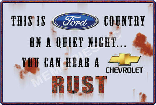 Ford vs Chevrolet - Classic Metal Sign