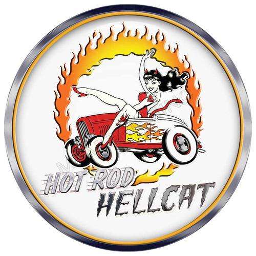 Hot Rod Hellcat - Round Metal Sign