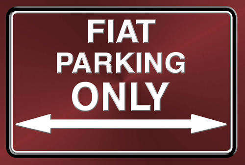 Fiat Parking Only (Landscape) - Metal Sign