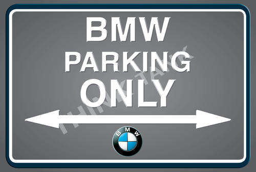 BMW Parking Only - Landscape Classic Metal Sign