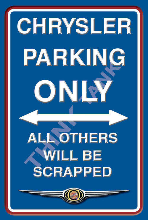 Chrysler Parking Only - Portrait - Metal Sign