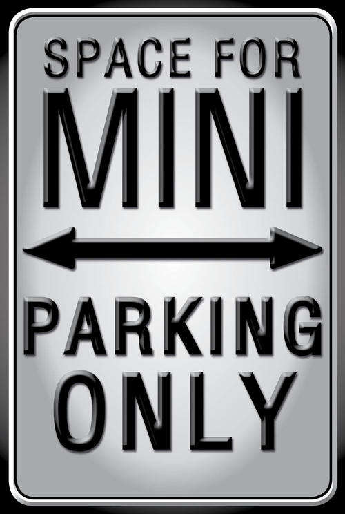 Space for Mini Parking Only - Portrait - Metal Sign
