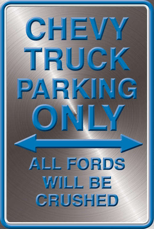 Chevy Truck Parking Only - Portrait - Metal Sign