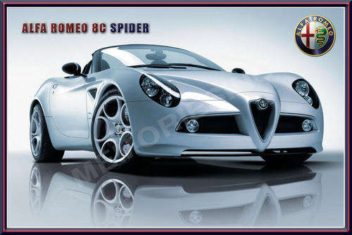 Alfa Romeo 8C Spider - Classic Metal Sign