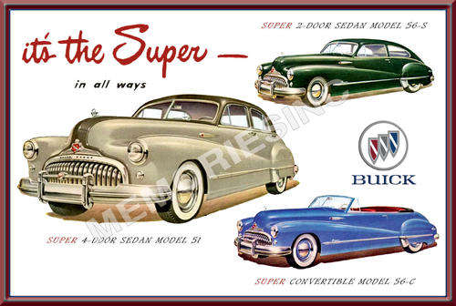 Buick Super Collage (48) - Classic Metal Sign