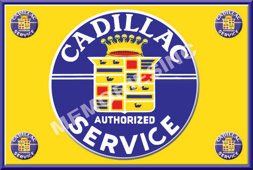 Cadillac Service Sign - Classic Metal Sign