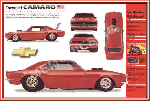 Camaro SS (68) - Classic Metal Sign
