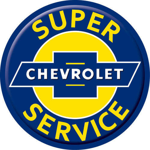 Chevrolet Super Service - Round Metal Sign