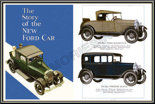 Ford Model A Fordor and Roadster (1928) - Classic Metal Sign