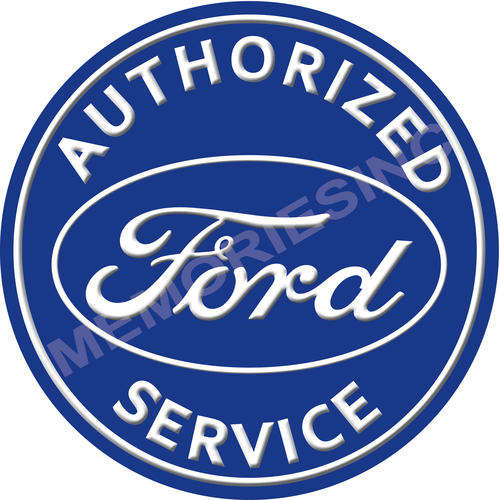 Ford Authorised Service - Round Classic Metal Sign