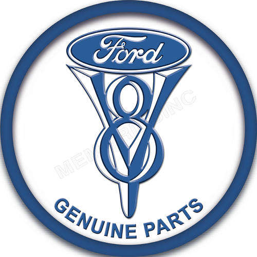Ford V8 Genuine Parts - Round Classic Metal Sign