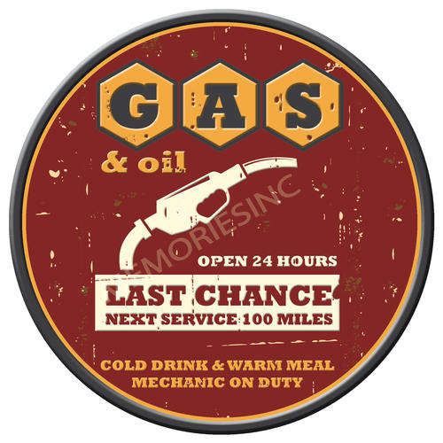 Gas & Oil - Round Classic Metal Sign
