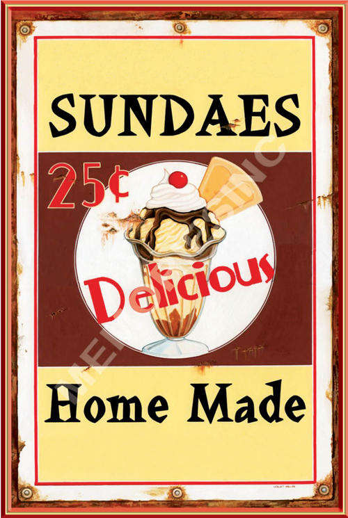 Sundaes - Delicious - Metal sign