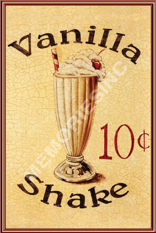 Milkshake - Vanilla - Metal sign