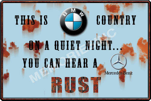 BMW vs Mercedes - Classic Metal Sign