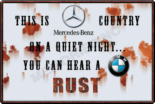 Mercrdes vs BMW - Classic Metal Sign