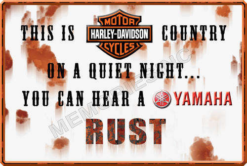 Harley vs Yamaha - Classic Metal Sign