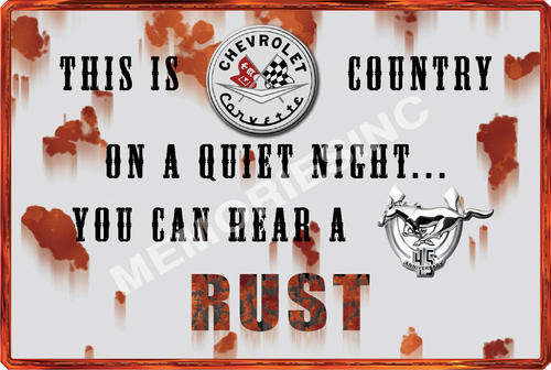 Corvette vs Mustang - Classic Metal Sign