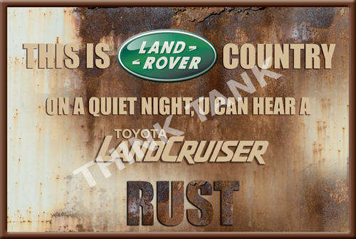 Landrover vs Landcruiser - Classic Metal Sign