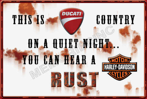 Ducati vs Harley - Classic Metal Sign