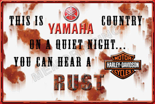 Yamaha vs Harley - Classic Metal Sign