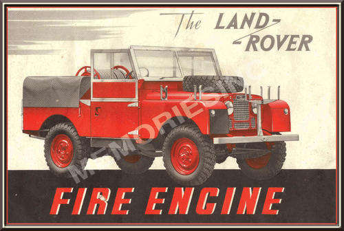 Land Rover Series 1 Fire Engine - Classic Metal Sign
