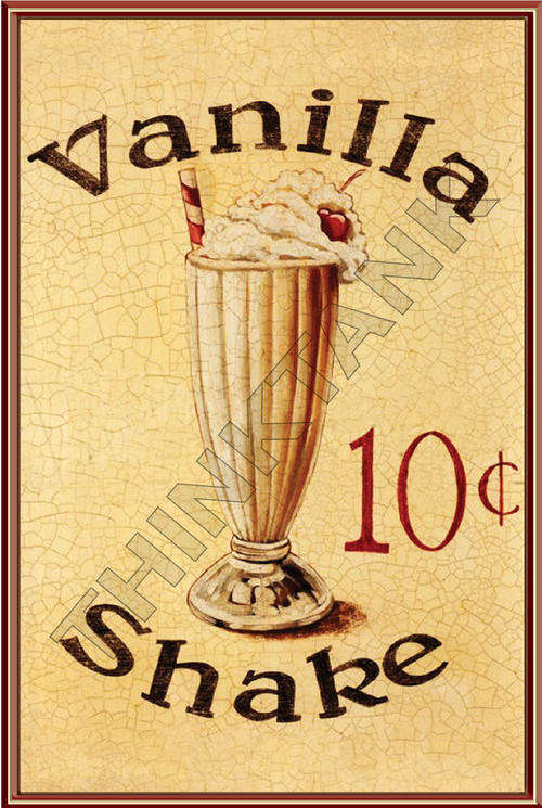 Vintage Fast Food Advertising Metal Sign - Vanilla Shake
