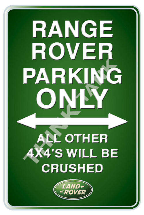 Range Rover Parking Only Metal Sign - Portrait