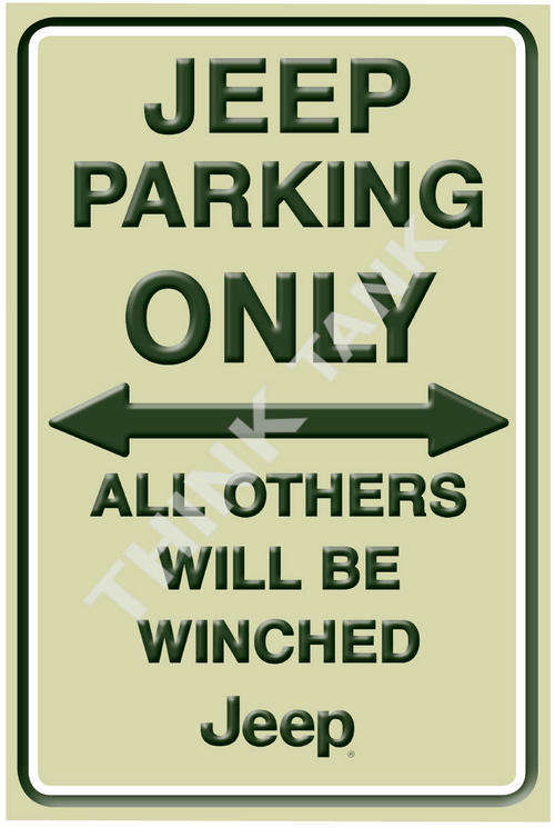 Jeep Parking Only Metal Sign - Portrait