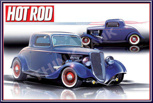 Ford Coupe Hot Rod (1934) - Metal Sign
