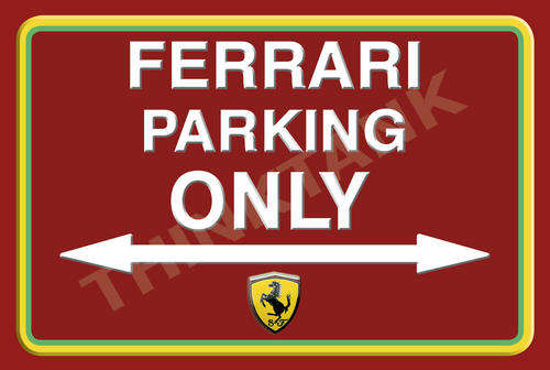 Ferrari Parking Only Metal Sign - Landscape