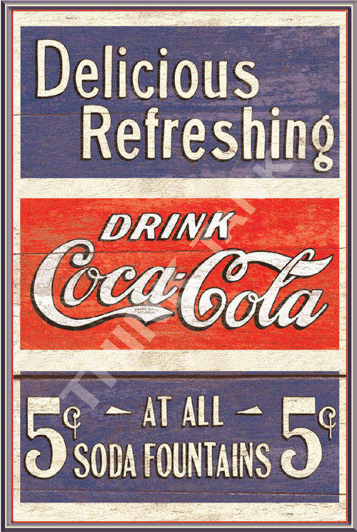 Coca Cola Metal Sign - Refreshing