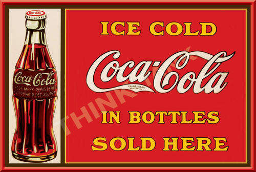Coca Cola Metal Sign - Coke in a Bottle