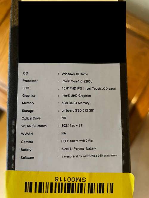 Acer Swift 5 - i5 512GB HDD 8GB RAM