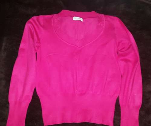 Pink Woolworths V-neck knitted jersey * Size M * As new
