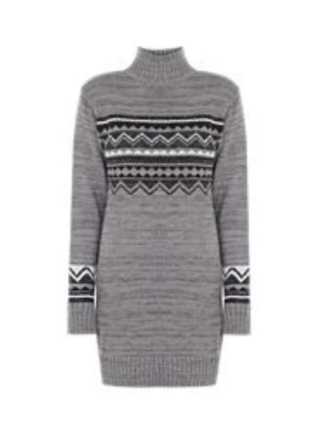 Grey Knitted bodycon dress with black and white detail by RED * Size M * As new