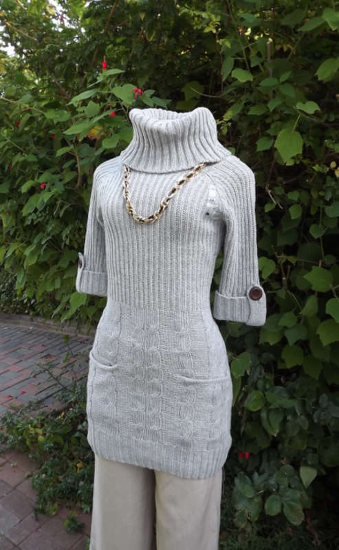 Grey poloneck top/dress by Cherokee * Never worn! Brand new