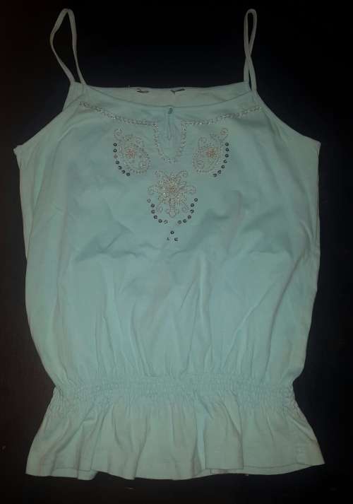 Light turqoise strappy with sequined detailed bustline * Size 34