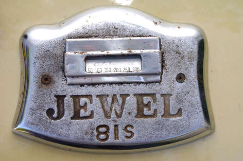 CAST IRON STOVE DOOR - DEFY JEWEL 81s WITH A COMPLETE THERMOMETER