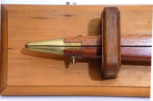 RARE - REGIMENTAL SERGEANT MAJOR PACE STICK WITH BADGE AND DISPLAY RACK