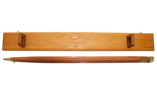 RARE - REGIMENTAL SERGEANT MAJOR PACE STICK WITH BADGE AND DISPLAY RACK