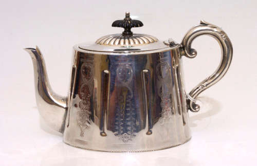 ENGRAVED SHEFFIELD SILVER PLATED TEA SET