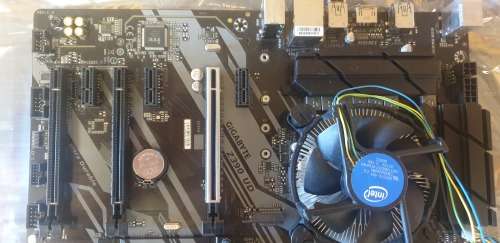 Gigabyte Z390 Ultra Durable Motherboard, intel Gold 3.7ghz CPU, 4GB RAM, 6 PCIe Slots.