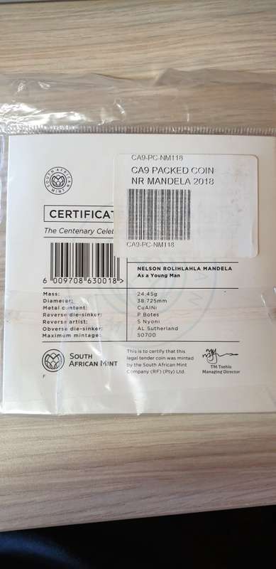 Nelson Mandela Centenary 2018. Uncirculated R50 sealed as issued by South Africa Mint