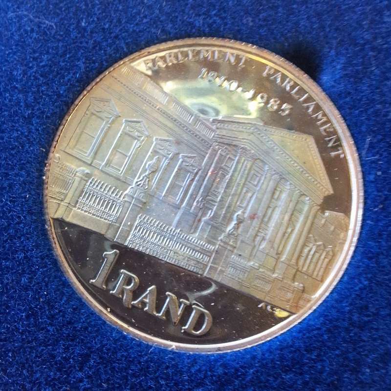 1985 Silver Proof 1 Rand - Parliament